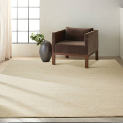 Calvin Klein Modern Solid Rectangle Area Rug Kathmandu Ivory Made in India