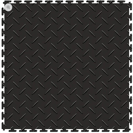 Perfection Diamond Plate Luxury Vinyl Tile Floating Floor Black