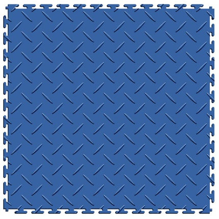Perfection Diamond Plate Luxury Vinyl Tile Floating Floor Blue