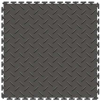 Perfection Diamond Plate Luxury Vinyl Tile Floating Floor Dark Grey