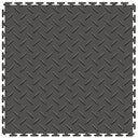 Perfection Diamond Plate Luxury Vinyl Tile Floating Floor Dark Grey