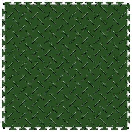 Perfection Diamond Plate Luxury Vinyl Tile Floating Floor Green