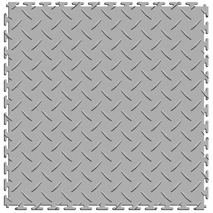 Perfection Diamond Plate Luxury Vinyl Tile Floating Floor Light Grey