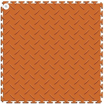 Perfection Diamond Plate Luxury Vinyl Tile Floating Floor Orange