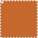 Perfection Diamond Plate Luxury Vinyl Tile Floating Floor Orange