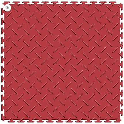 Perfection Diamond Plate Luxury Vinyl Tile Floating Floor Red