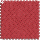 Perfection Diamond Plate Luxury Vinyl Tile Floating Floor Red