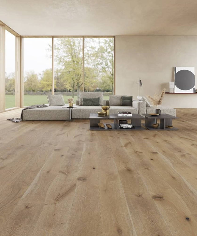 Enchanted European Oak Engineered Wide Plank Hardwood Floor - Carved Valleys Room