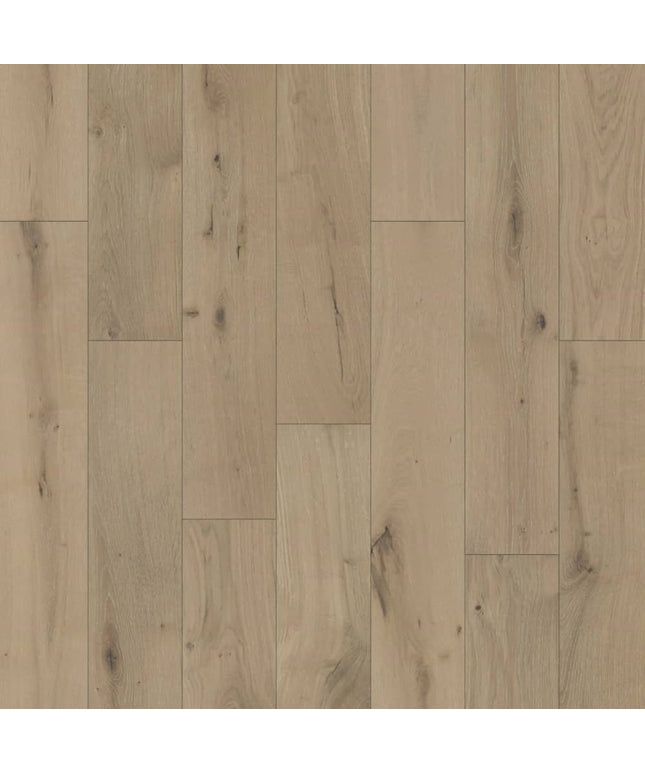 Piso de madera maciza de tablones anchos de roble europeo encantado, color glaciar