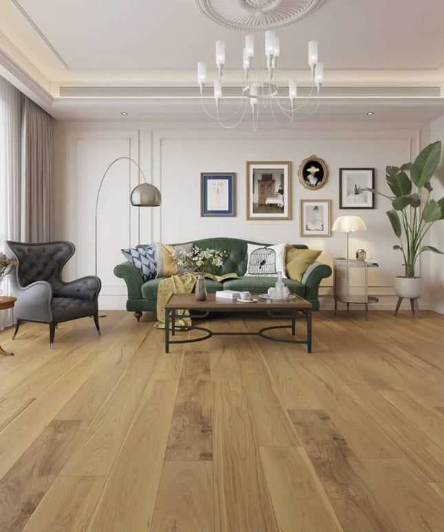 Enchanted European Oak Engineered Wide Plank Hardwood Floor - Rivers Edge Room