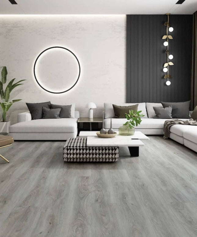 Foundation Glue Down Vinyl Floor Easy Grey 6″ FDN2M-FC880 Room