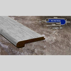 GreenHaven Brushed Linen Strand Click Bamboo 14mm Overlap Stair Nose