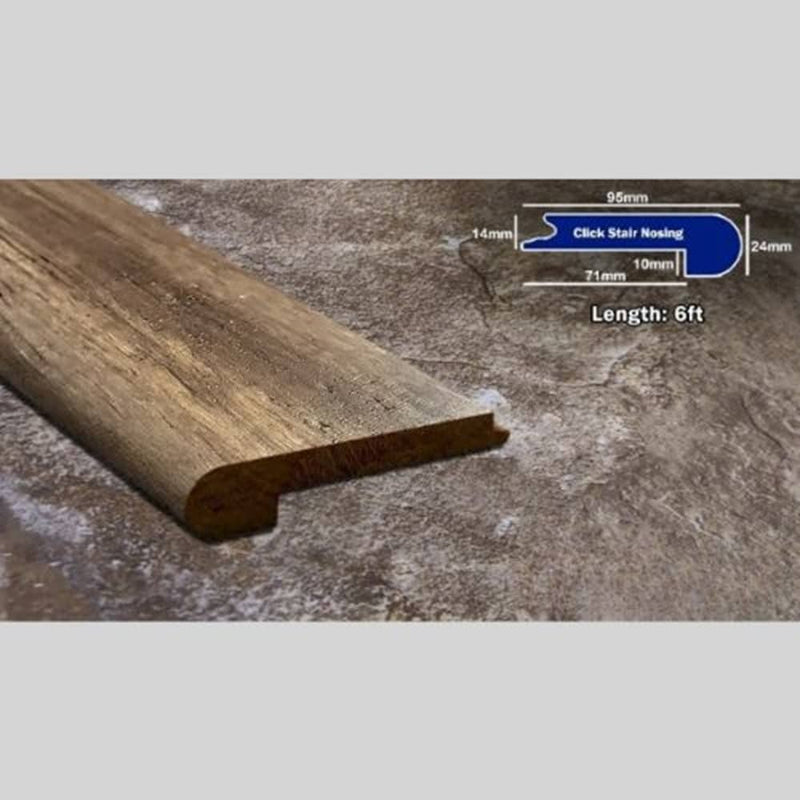 GreenHaven Mesa Antiqued Strand Click Bamboo 14mm Overlap Stair Nose