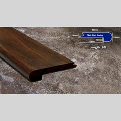 GreenHaven Toasted Almond Antiqued Engineered Click Bamboo 14mm Overlay Stair Nose