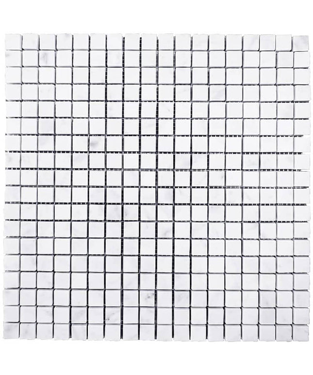 Artistic Tile  Marble Carrara White Mosaic Honed 5/8 Inch Square Field Vintage Tile