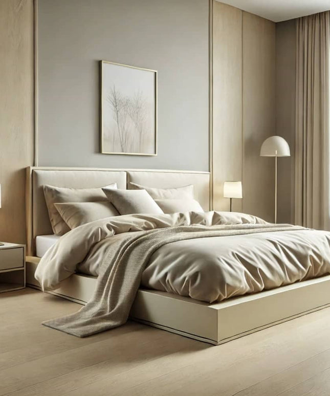 Essentials Water-Resistant Beige Laminate Floor Floating Floor Cloudbank - ESS11M_127 Bedroom