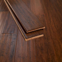 MFH GreenHaven Hand Scraped Bamboo Floor Toasted Almond Antiqued Extra Wide Plank