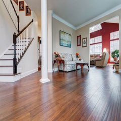 MFH GreenHaven Hand Scraped Bamboo Floor Toasted Almond Antiqued Extra Wide Plank Room