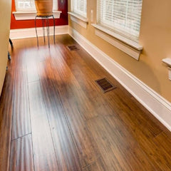 MFH GreenHaven Hand Scraped Bamboo Floor Toasted Almond Antiqued Extra Wide Plank Room