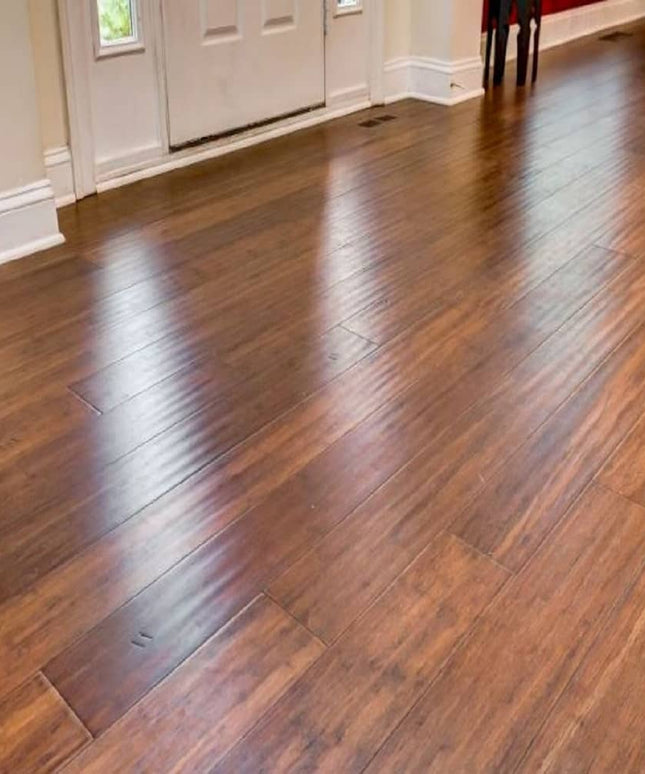 MFH GreenHaven Hand Scraped Bamboo Floor Toasted Almond Antiqued Extra Wide Plank