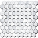 Artistic Tile Mosaic Marble Carrara White Honed 1-1/4" Hexagon Pattern Vintage Tile