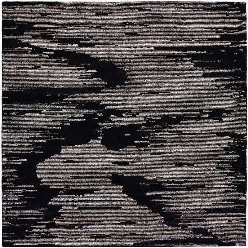 Michael Amini Modern Abstract Rectangle Area Rug Ma30 Star Black Ivory SMR02 Made In India