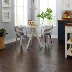 Mullican Durable Sawn Engineered Hickory Hardwood Floor Nature Espresso Room