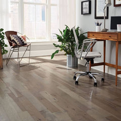 Mullican Durable Sawn Engineered Hickory Hardwood Floor Nature Greystone