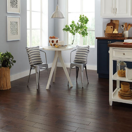 Mullican Artisanal Engineered Hickory Hardwood Floor Aspen Grove Espresso Room