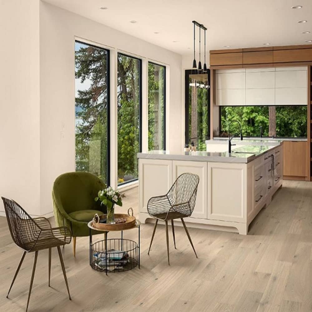 Mullican Durable Sawn Engineered White Oak Hardwood Floor Bellême Verdun Room