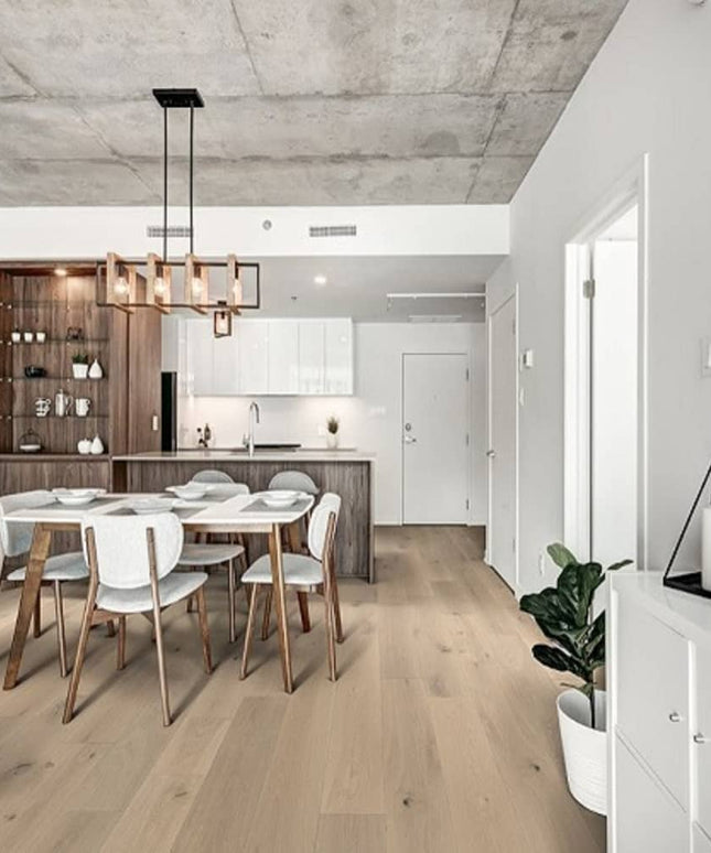 Mullican Stylish Engineered European White Oak Hardwood Floor Castillian Premier Boardwalk Room