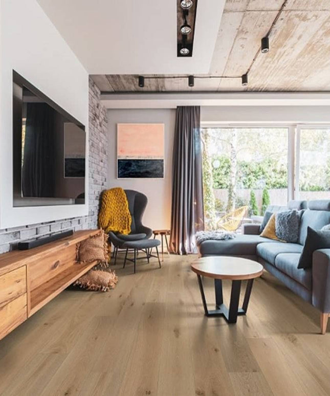 Mullican Stylish Engineered European White Oak Hardwood Floor Castillian Premier Cayman Room