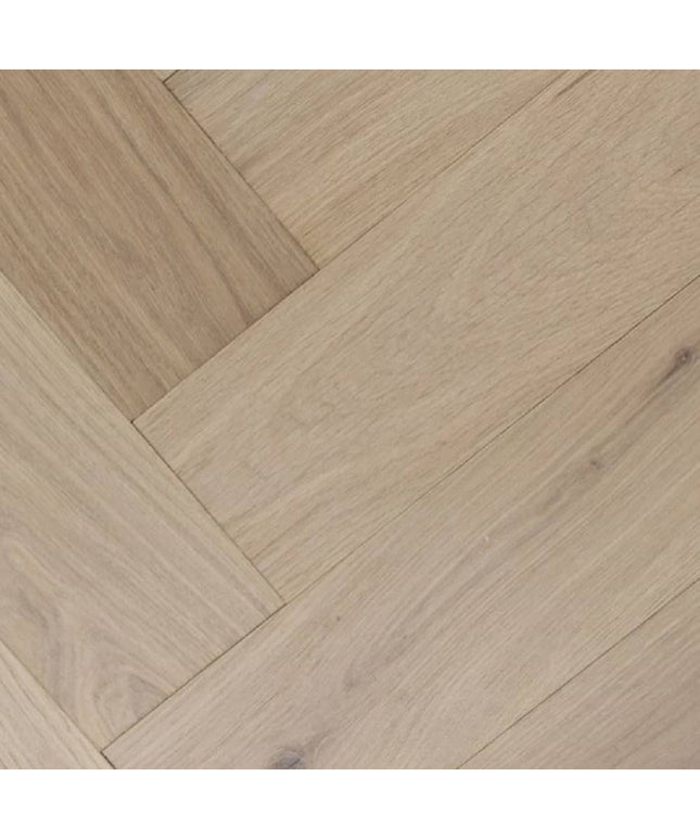 Mullican Stylish Engineered European White Oak Hardwood Floor Castillian Premier Herringbone Coastal Fog