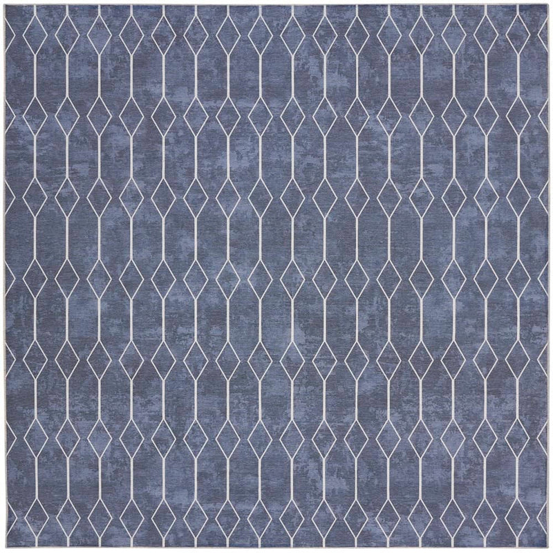 Nicole Curtis Modern Geometric Rectangle Area Rug Machine Washable Navy SR107 Made In Turkey