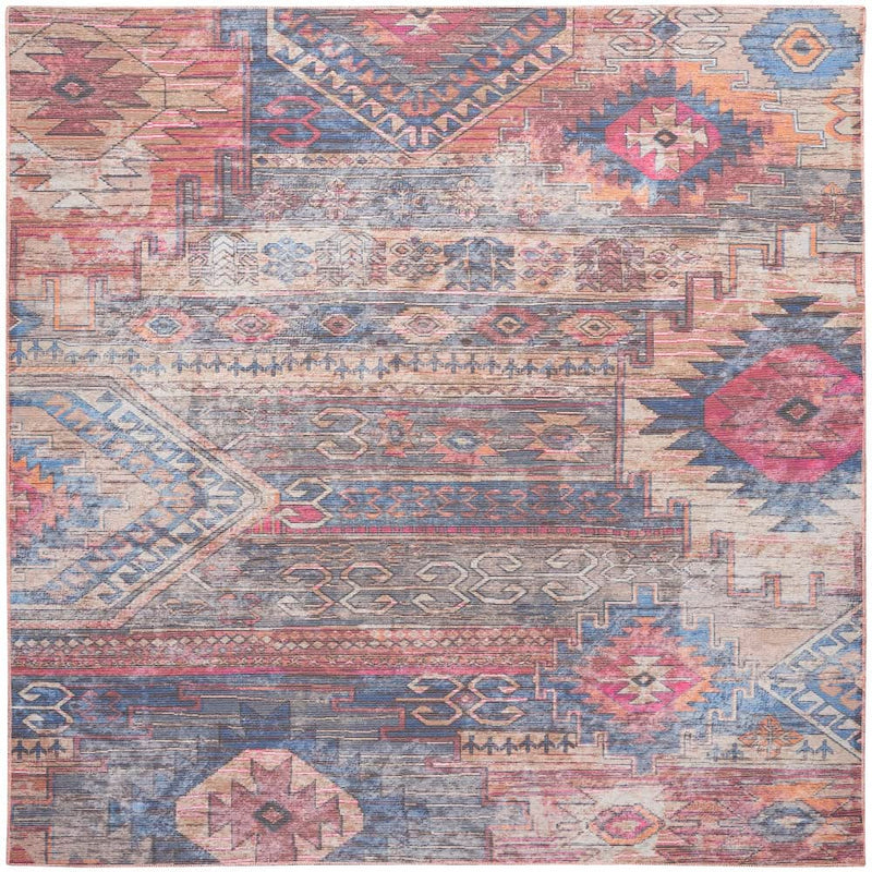 Nicole Curtis Vintage Tribal Rectangle Area Rug Machine Washable Multicolor SR106 Made In Turkey