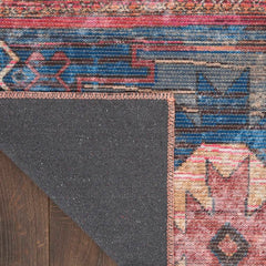 Nicole Curtis Vintage Tribal Rectangle Area Rug Machine Washable Multicolor SR106 Made In Turkey