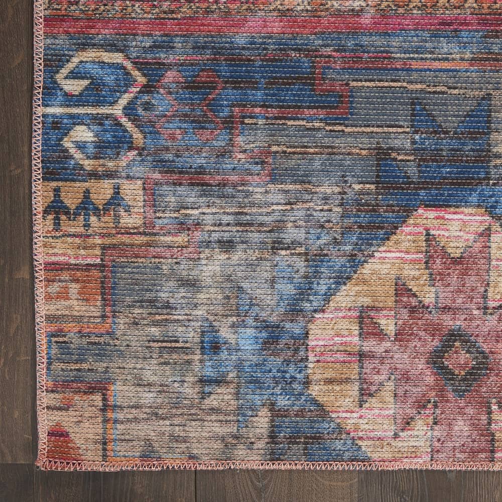 Nicole Curtis Vintage Tribal Rectangle Area Rug Machine Washable Multicolor SR106 Made In Turkey