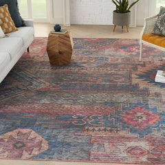 Nicole Curtis Vintage Tribal Rectangle Area Rug Machine Washable Multicolor SR106 Made In Turkey