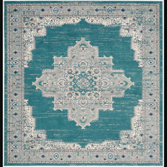 Nourison Bohemian Persian Rectangle Area Rug Passion Turquoise Grey PSN03 Made In Turkey