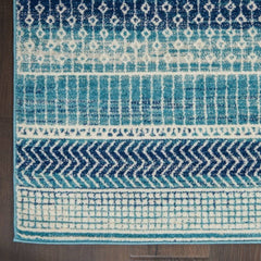 Nourison Bohemian Tribal Rectangle Area Rug Passion Navy Blue PSN26 Made In Turkey