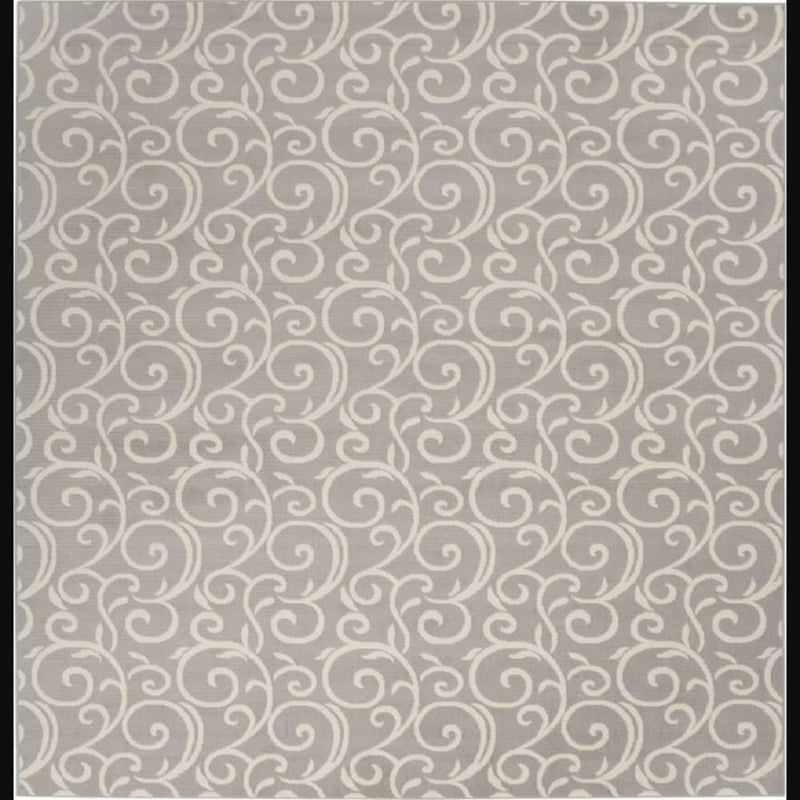 Nourison Contemporary Floral Rectangle Area Rug Grafix Grey GRF19 Made In Turkey