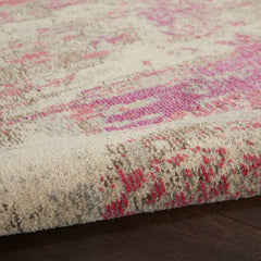 Nourison Modern Abstract Rectangle Area Rug Celestial Ivory Pink CES02 Made In Turkey