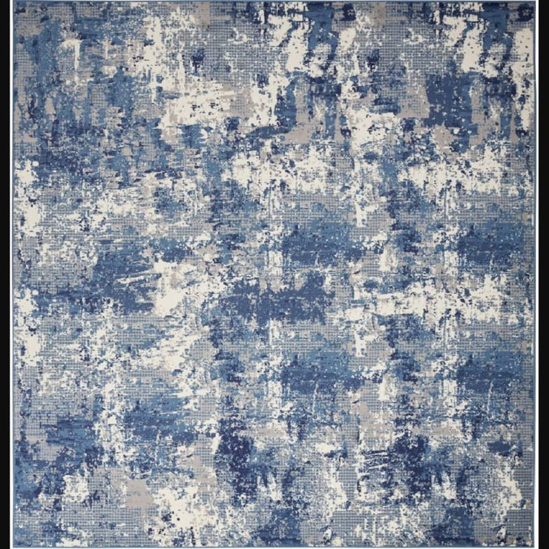 Nourison Modern Abstract Rectangle Area Rug Grafix Navy Blue GRF38 Made In Turkey