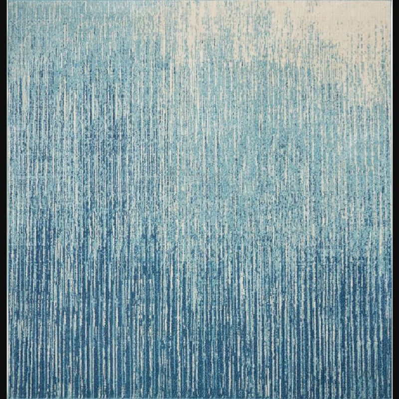 Nourison Modern Abstract Rectangle Area Rug Passion Navy Light Blue PSN09 Made In Turkey