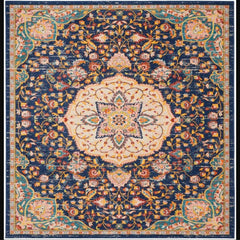 Nourison Transitional Persian Rectangle Area Rug Passion Navy Multicolor PSN22 Made In Turkey