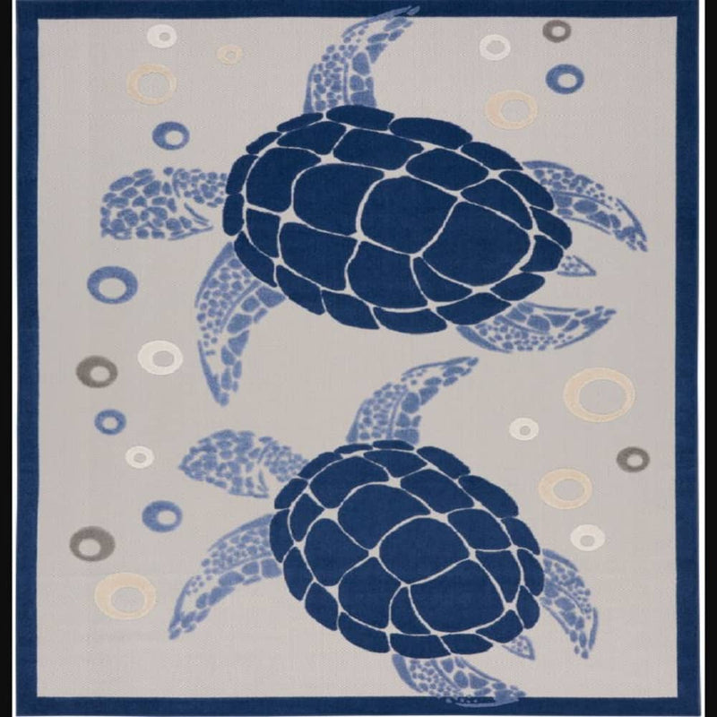 Nourison Trendy Animals Rectangle Area Rug Aloha Navy Blue ALH27 Made In Turkey