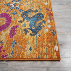 Nourison Bohemian Floral Rectangle Area Rug Passion Sunburst PSN01 Made In Turkey