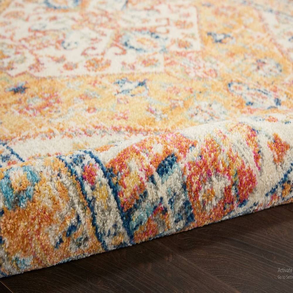 Nourison Bohemian Persian Rectangle Area Rug Passion Ivory Yellow PSN23 Made In Turkey
