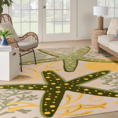 Nourison Contemporary Nature Rectangle Area Rug Aloha Green Yellow ALH24 Made In Turkey