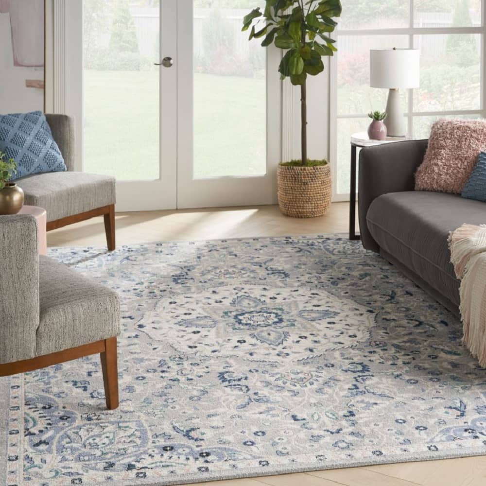 Nourison Transitional Persian Rectangle Area Rug Passion Grey Beige PSN22 Made In Turkey